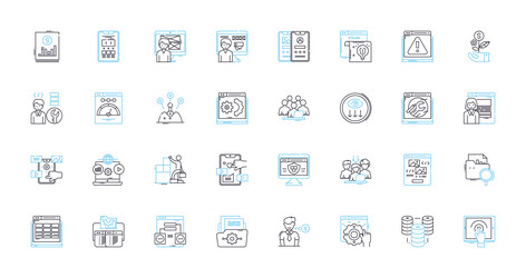 mobile development linear icons set android ios vector