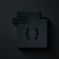 paper cut css file document download button vector image