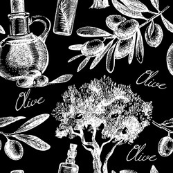 Rustic Olive Branch Pattern vector image