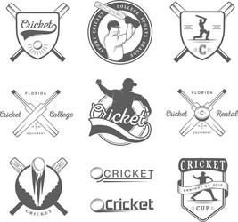 Set of badges cricket vector