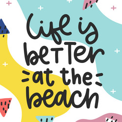 summer doodle poster with phrase vector