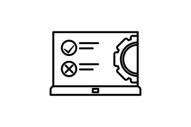 testing icon related to setup and action vector image