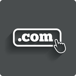 domain com sign icon top-level internet vector image