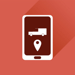 flat web icon with long shadow mobile navigation vector image