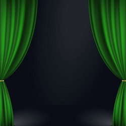 Green Stage Curtain Vector Image