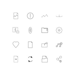 files and folders sign linear thin icons set vector image