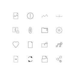 Files and folders sign linear thin icons set vector