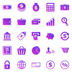 Money gradient icons on white background vector