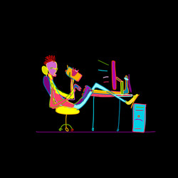 programmer at work sketch for your design vector image
