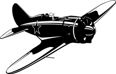 I-16 Soviet Fighter Vector Image