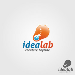 Idea lab logo template vector