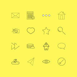 interface linear icon set simple outline icons vector image