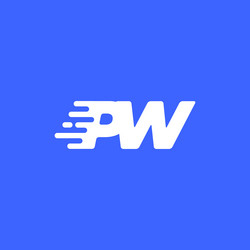 Letter pw fast speed technology modern logo design