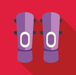 pair of soccer shin guards lying on red background vector image