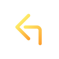 reply arrow pixel perfect flat gradient color ui vector image