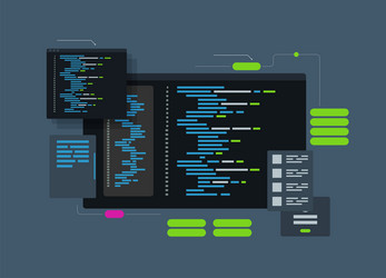 software development and programming program code vector image