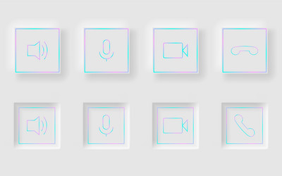 white square buttons in neomorphism design style vector