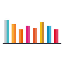 2d colorful bar chart infographic vector