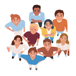 People top view composition Royalty Free Vector Image