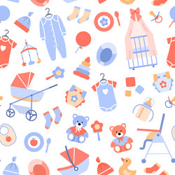 Baby girl shower seamless pattern newborn Vector Image