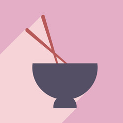 flat with shadow icon and mobile application soup vector image