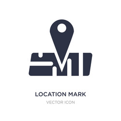 Location mark on printed map icon white vector