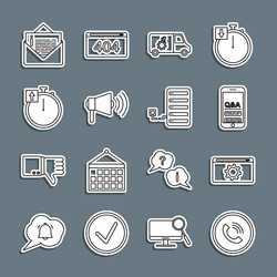 set line phone call setting mobile question vector image