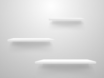 shelf mockup white bookshelf design empty vector image