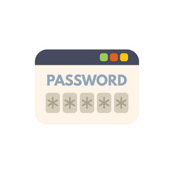 web browser window showing password entering form vector image