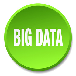 big data green round flat isolated push button vector image