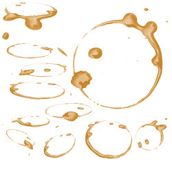 Coffee stain rings set isolated on white Vector Image