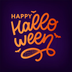 Happy halloween text banner lettering calligraphy vector