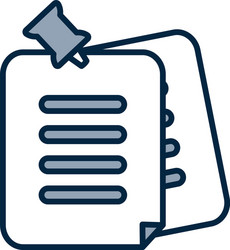 isolated data document half line color style vector image
