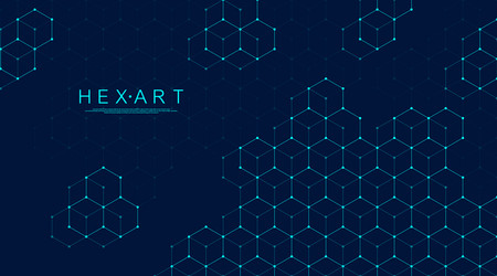 technology abstract lines and dots connect vector image
