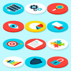 big data analytics isometric icons vector