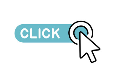 click here button with cursor icon vector image