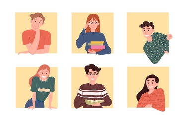 Collection of teenagers vector