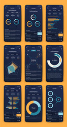 different ui ux gui screens and flat web icons vector image