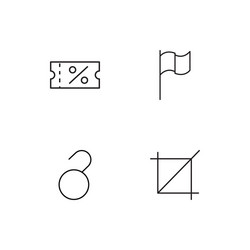 essential linear icons set simple outline vector