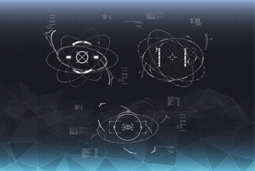 head-up display elements for the spaceship vector image