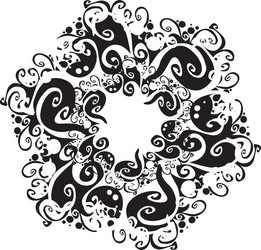 Ornate abstract silhouette vector