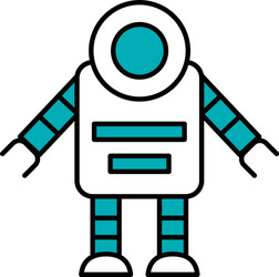 robotics concept robot standing icon half line vector image
