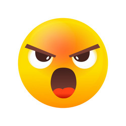 angry emoji emoticon for internet or social media vector