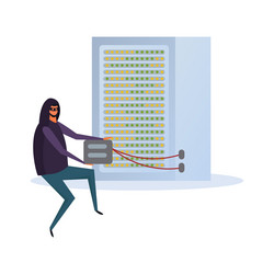 cyber hacker server composition vector image