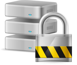 Database Icon - Lock & Data vector image