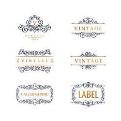 Elegant Flourish Logo Set Vector Image