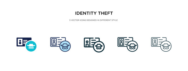 Identity theft icon in different style two vector