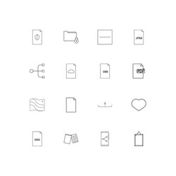 files and folders sign linear thin icons set vector image