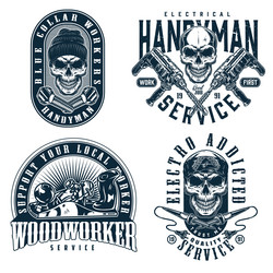 Handyman Service Badges - Vintage Style Vector Image