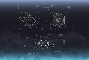 head-up display elements for the spaceship vector image